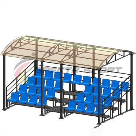 Купить Трибуна для зрителей 4 ряда на 34 места с навесом и перилами в Надыме 